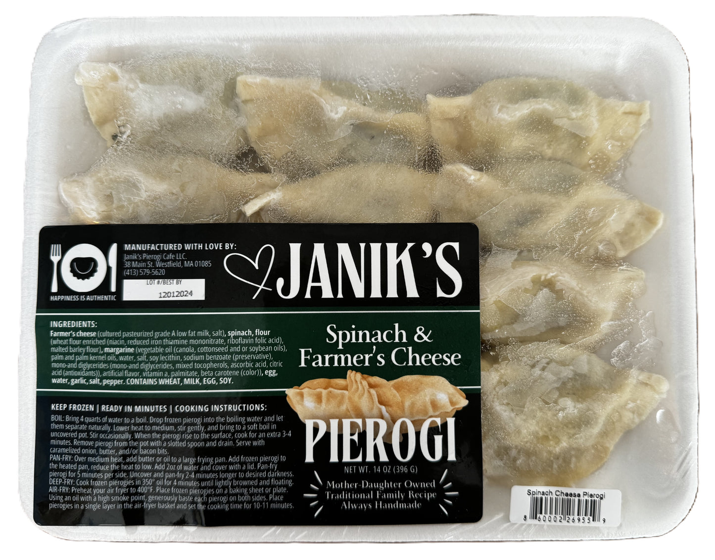 Frozen Spinach & Farmer's Cheese Pierogi