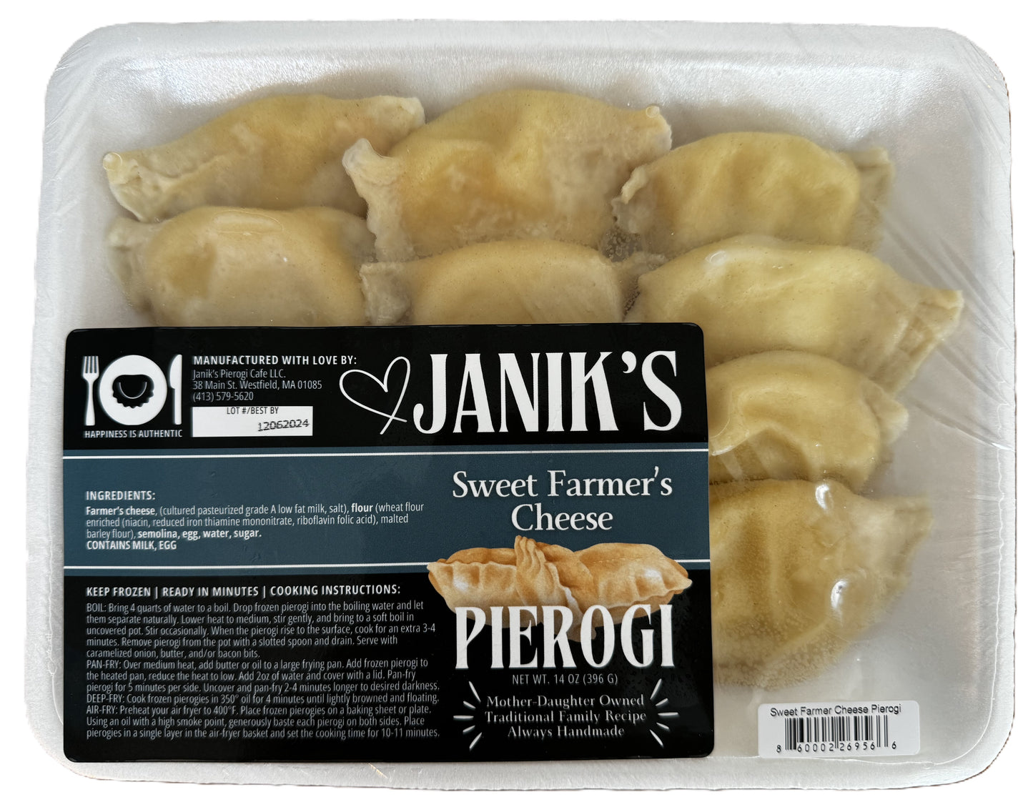 Frozen Sweet Farmer's Cheese Pierogi